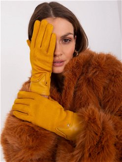 Dark yellow elegant women's gloves