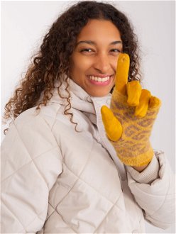 Dark yellow two-piece touch gloves