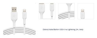 Dátový kábel Belkin USB-A na Lightning 2m, biely 1