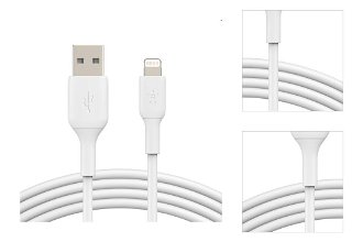 Dátový kábel Belkin USB-A na Lightning 2m, biely 3