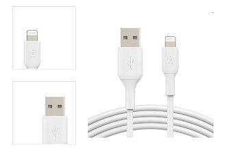 Dátový kábel Belkin USB-A na Lightning 2m, biely 4