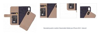 Decoded puzdro Leather Detachable Wallet pre iPhone XS/X - Naturel 1
