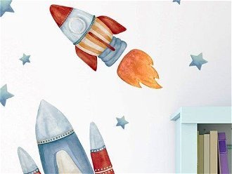 DEKORACJAN Nálepka na stenu - Astronaut a rakety vo vesmíre 7
