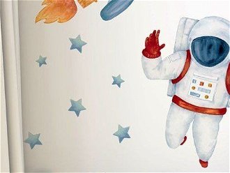 DEKORACJAN Nálepka na stenu - Astronaut a rakety vo vesmíre 8