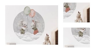 Nálepka na stenu - Krajina snov - Myšky s balónikmi veľkosť: L 3