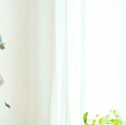 Nálepka na stenu - kvety Pivonky bielomodré 7