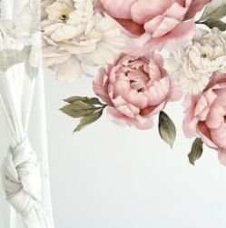 DEKORACJAN Nálepka na stenu - kvety Pivonky staroružové Velikost: XL, laminát: žádný 5