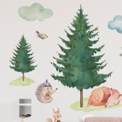 Nálepka na stenu - Lesné kráľovstvo - Sob a medvedík 6