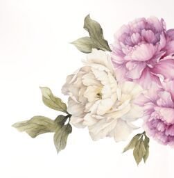 DEKORACJAN Nálepky na stenu - kvety Pivonky fialové Velikost: L 6