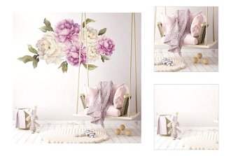 DEKORACJAN Nálepky na stenu - kvety Pivonky fialové Velikost: XL 3