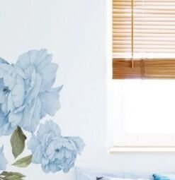 Nálepky na stenu - kvety Pivonky modré 7