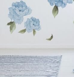 Nálepky na stenu - kvety Pivonky modré 8