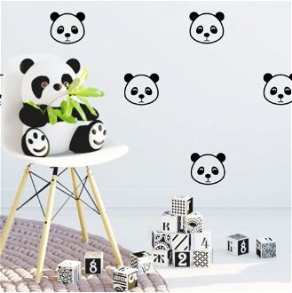 Samolepky - Medvedíky panda farebný variant: čierna 9