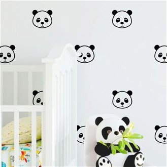 Samolepky - Medvedíky panda farebný variant: čierna 5