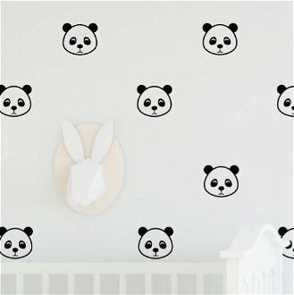 Samolepky - Medvedíky panda farebný variant: sivá 6