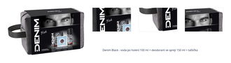 Denim Black - voda po holení 100 ml + deodorant ve spreji 150 ml + taštička 1