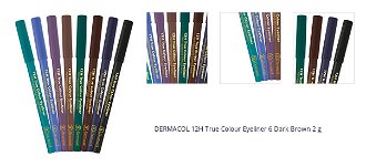 DERMACOL 12H True Colour Eyeliner 6 Dark Brown 2 g 1