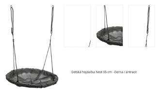 Detská hojdačka Nest 95 cm - čierna / antracit 1