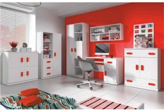 Detská izba Svend - biela / červená