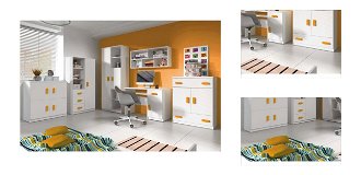 Detská izba Svend - biela / oranžová 3