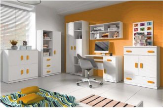 Detská izba Svend - biela / oranžová 2