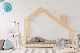 Detská posteľ domček Clasic s komínom rozměr lůžka: 120 x 180 cm