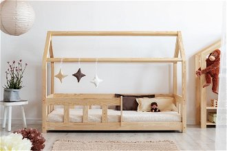 Detská posteľ Domček so zvislými zábranami Clasic rozmer lôžka: 100 x 180 cm