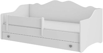 Detská posteľ s matracom a úložným priestorom Elin 80x160 cm - biela / sivá
