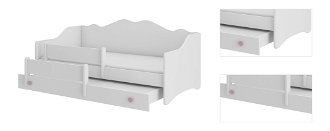 Detská posteľ s prístelkou a matracmi Elisa II 80x160 cm - biela / ružová 3