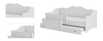 Detská posteľ s prístelkou a matracmi Elisa II 80x160 cm - biela / ružová 4
