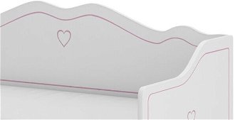 Detská posteľ s prístelkou a matracmi Elisa II 80x160 cm - biela / ružový vzor 7