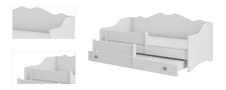 Detská posteľ s prístelkou a matracmi Elisa II 80x160 cm - biela / sivá 4
