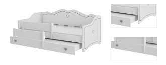 Detská posteľ s prístelkou a matracmi Elisa II 80x160 cm - biela / sivý vzor 3