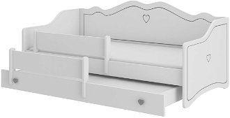 Detská posteľ s prístelkou a matracmi Elisa II 80x160 cm - biela / sivý vzor 2
