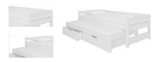 Detská posteľ s prístelkou Filis 90x200 cm - biela 4