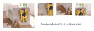 Detská postieľka Luca 70x140 cm, bielená pínia% 1