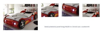 Detská pretekárska posteľ Energy 90x200 cm, červené auto s osvetlením% 1