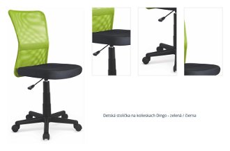 Detská stolička na kolieskach Dingo - zelená / čierna 1