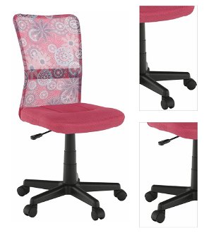 Detská stolička na kolieskach Gofy - ružová / vzor / čierna 3