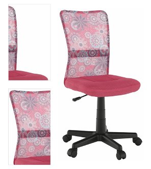 Detská stolička na kolieskach Gofy - ružová / vzor / čierna 4