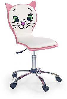 Detská stolička na kolieskach Kitty 2 - ružová / biela