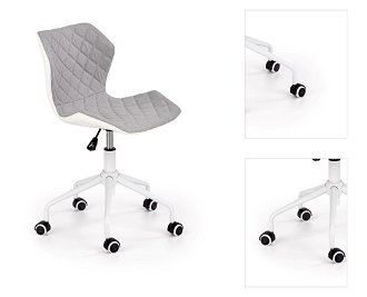 Detská stolička na kolieskach Matrix 3 - biela / sivá 3