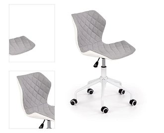 Detská stolička na kolieskach Matrix 3 - biela / sivá 4