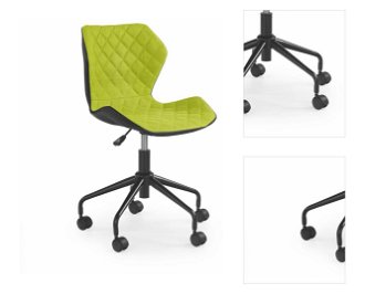 Detská stolička na kolieskach Matrix - zelená / čierna 3