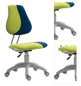 Detská stolička na kolieskach Raidon - zelená / modrá / sivá 3