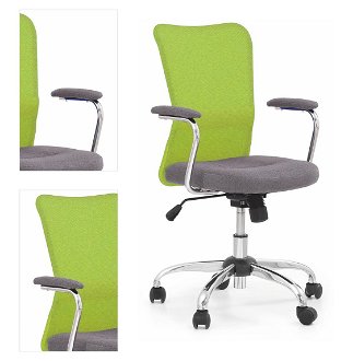 Detská stolička na kolieskach s podrúčkami Andy - zelená / sivá 4