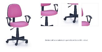Detská stolička na kolieskach s podrúčkami Darian BIS - ružová 1