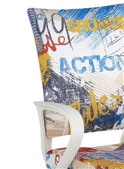 Detská stolička na kolieskach s podrúčkami Ibis - biela / vzor freestyle 6