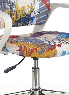 Detská stolička na kolieskach s podrúčkami Ibis - biela / vzor freestyle 5