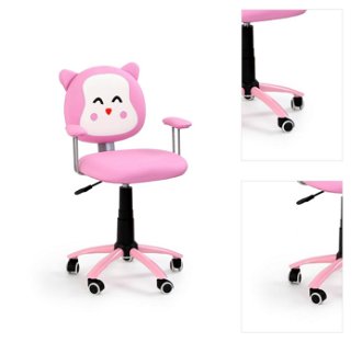 Detská stolička na kolieskach s podrúčkami Kitty - ružová / biela 3